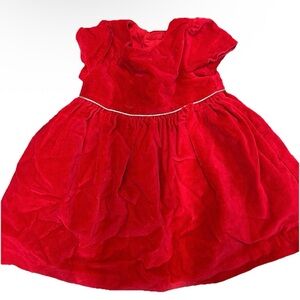 Infant Baby Girl Red Velvet Christmas Holiday Dress Size 3-6 Months Classic